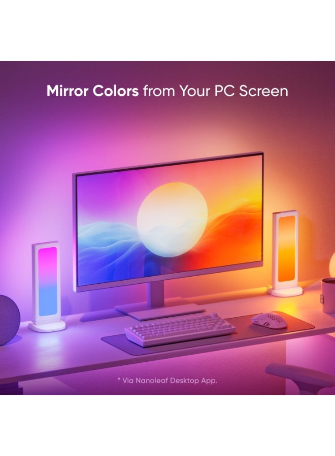 Nanoleaf Pegboard Desk Dock with LED Display | RGB Light Effects, Desk Storage, Connectivty, Stylish Desk Set-up for Gen Z, Compatible with Mac & Windows - White - Image 3